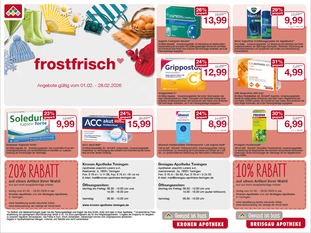 Flyer mit Angeboten Februar